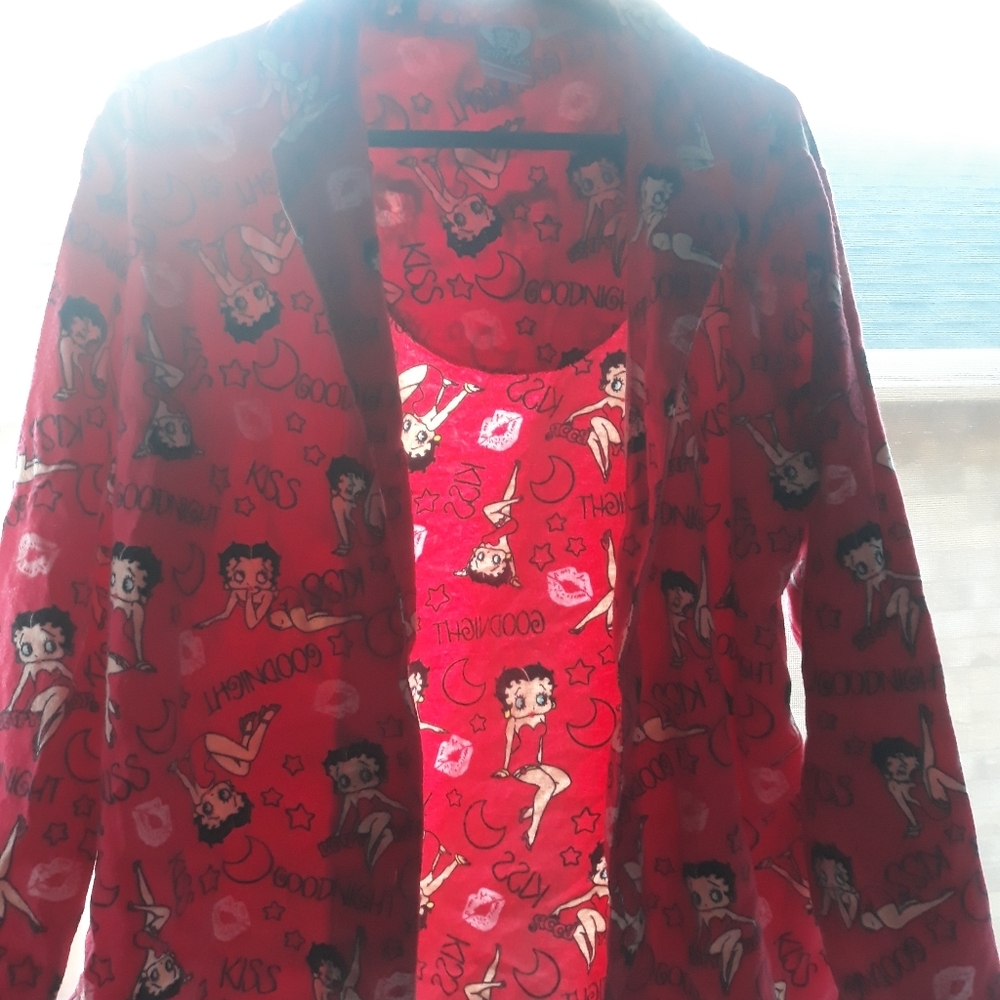 Betty Boop Pajama Shirt Womens - Picture 3 of 8